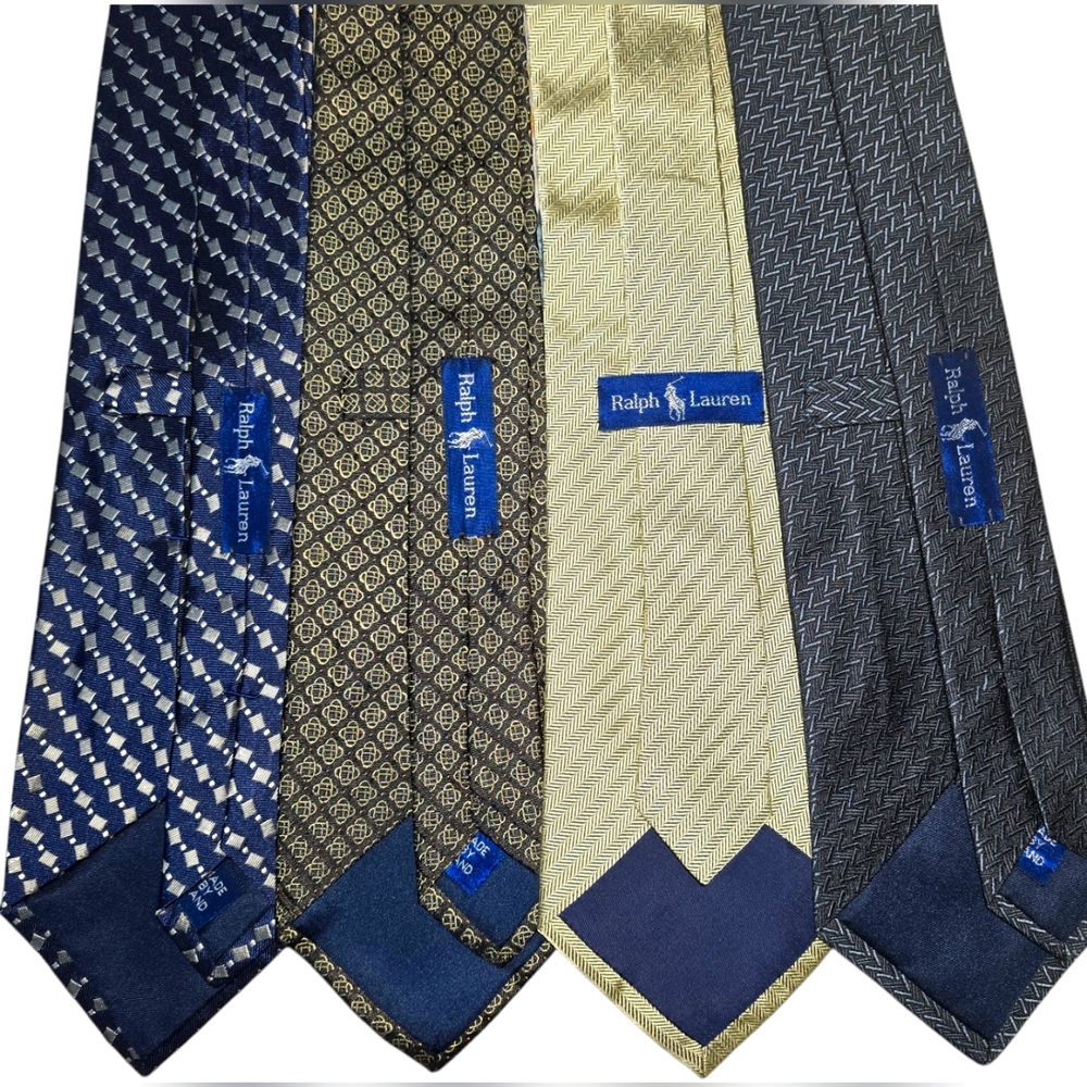 Ralph Lauren Men's Tie Set - Blue, Gold, and Black